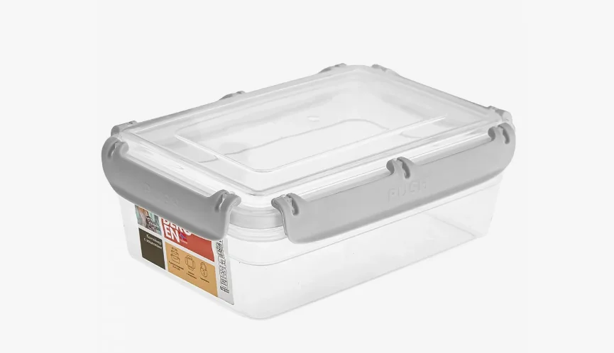 Контейнер герметичный для продуктов БЕРГЕН с защелками 1,3л пепельный жемчуг