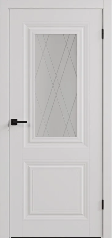 Дверь ВДК Симфония белая стекло 60х200 (толщина 38мм), эмаль