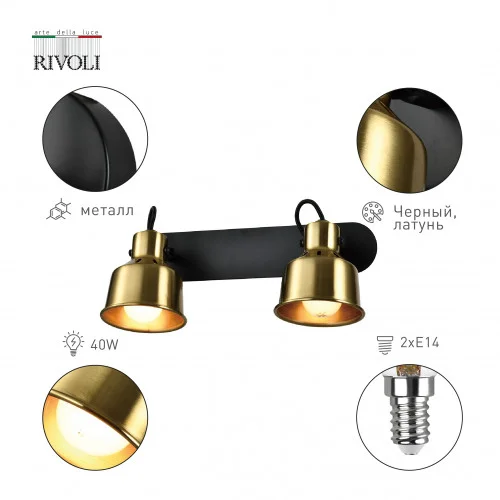 Светильник СПОТЫ Rivoli Lenore 7060-702 2 х Е14 40 Вт поворотный с выключателем