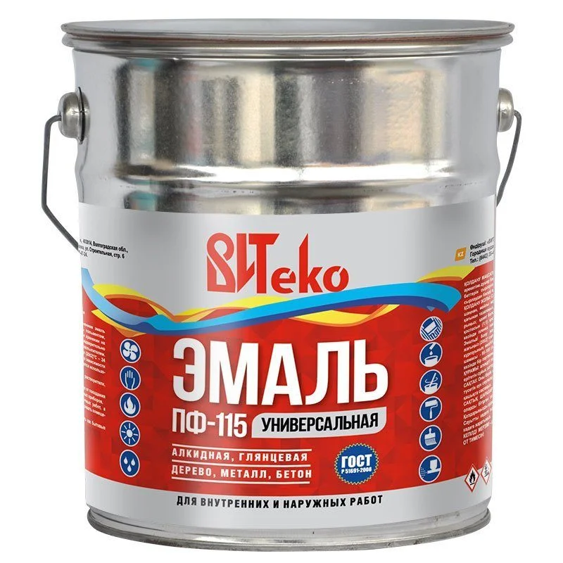 Эмаль ПФ-115 вишнёвая 5 кг ВИТЕКО