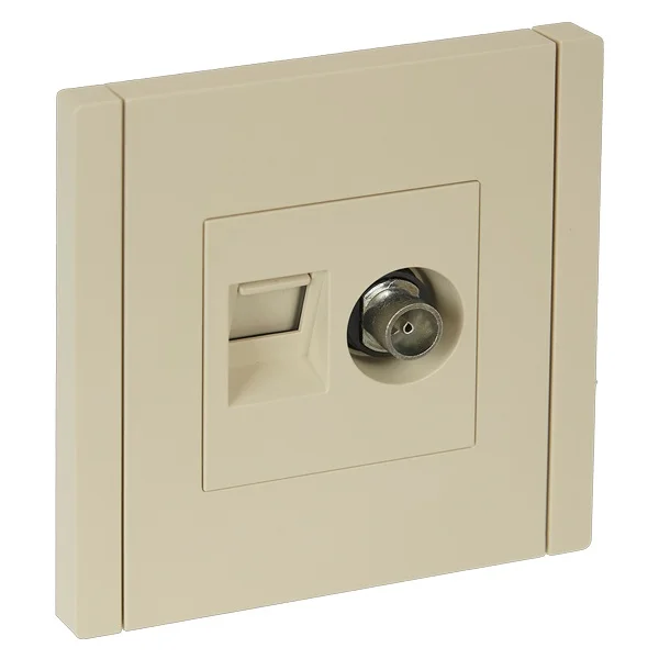 Розетка 2-м TV+RJ45 кат.6 FORTE&PIANO FP437 ваниль IEK FP-AK20-2-K10