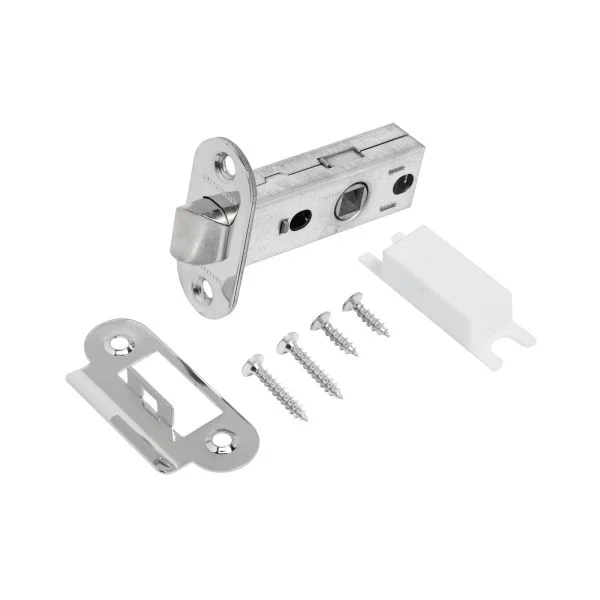 Защелка дверная АЛЛЮР АРТ L45-8-R CP хром B2B пакет планка 25мм