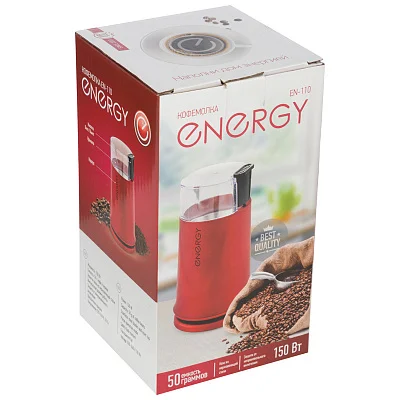 Кофемолка ENERGY EN-110, цвет красный, 150Вт
