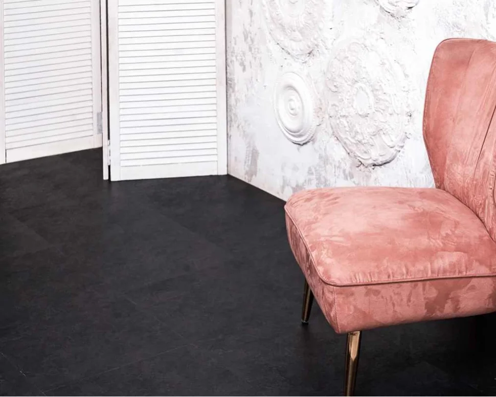 Плитка виниловая CERAMO VINILAM STONE GLUE клеевая Сланцевый Черный 61607, 475*950*2,5мм , 43 класс