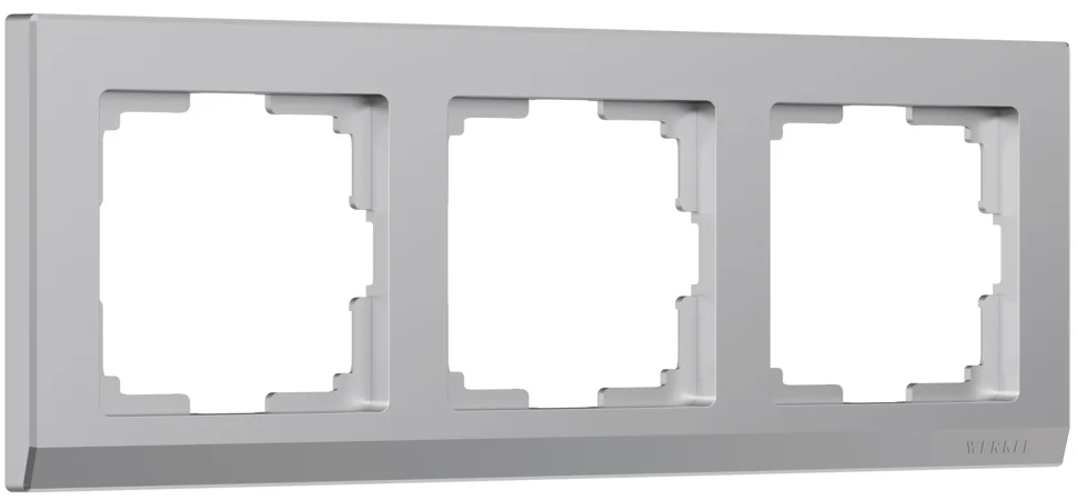 Рамка 3-местная Werkel Stark, серебряная, WL04-Frame-03, W0031806*