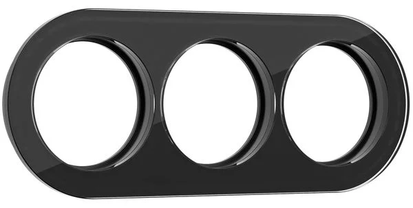 Рамка Ретро 3-местная Werkel Favorit Runda, стекло, черный,W0035108