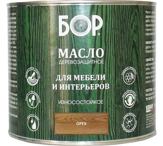 Масло для мебели и интерьеров Бор орех 2л