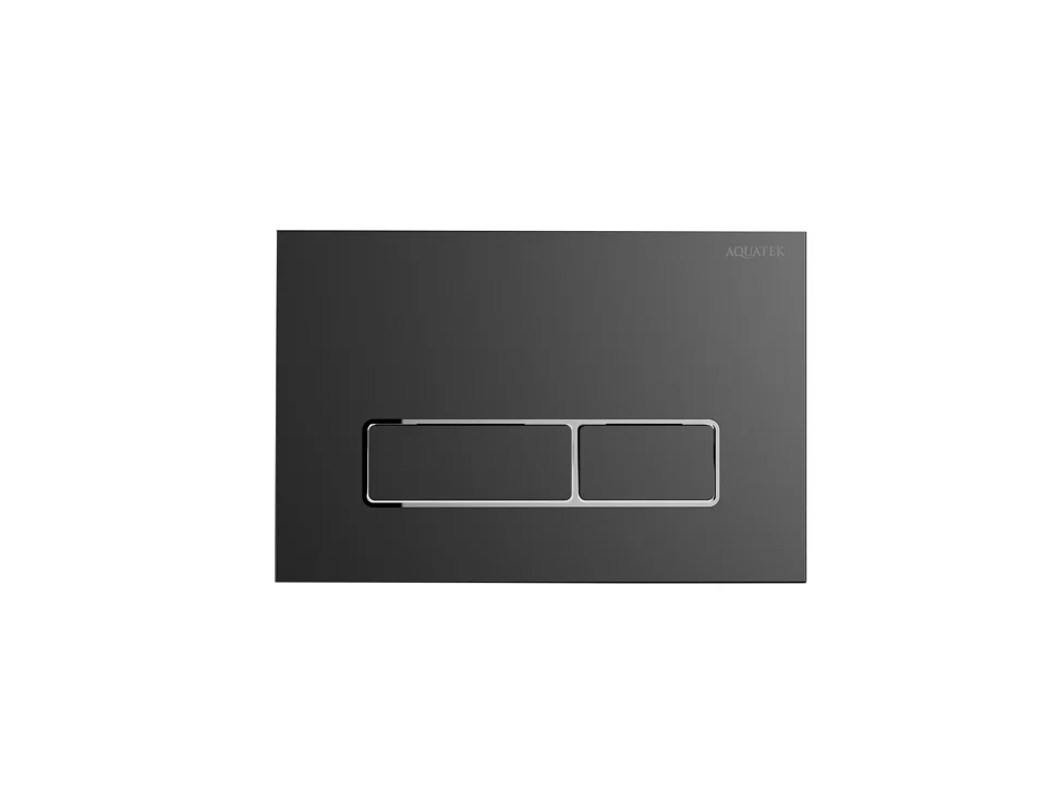 Клавиша смывная AQUATEK KDI-0000065 (HC-1) 162*244 мм, оружейная сталь матовая, ободок хром (клавиши прямоугольные)