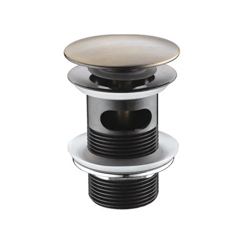 Клапан донный WasserKRAFT Push-up A046 с переливом, латунь, светлая бронза