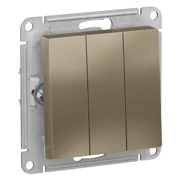 Механизм выключателя 3-кл СП AtlasDesign 10А IP20 (сх. 1+1+1) 10AX шампань SchE ATN000531