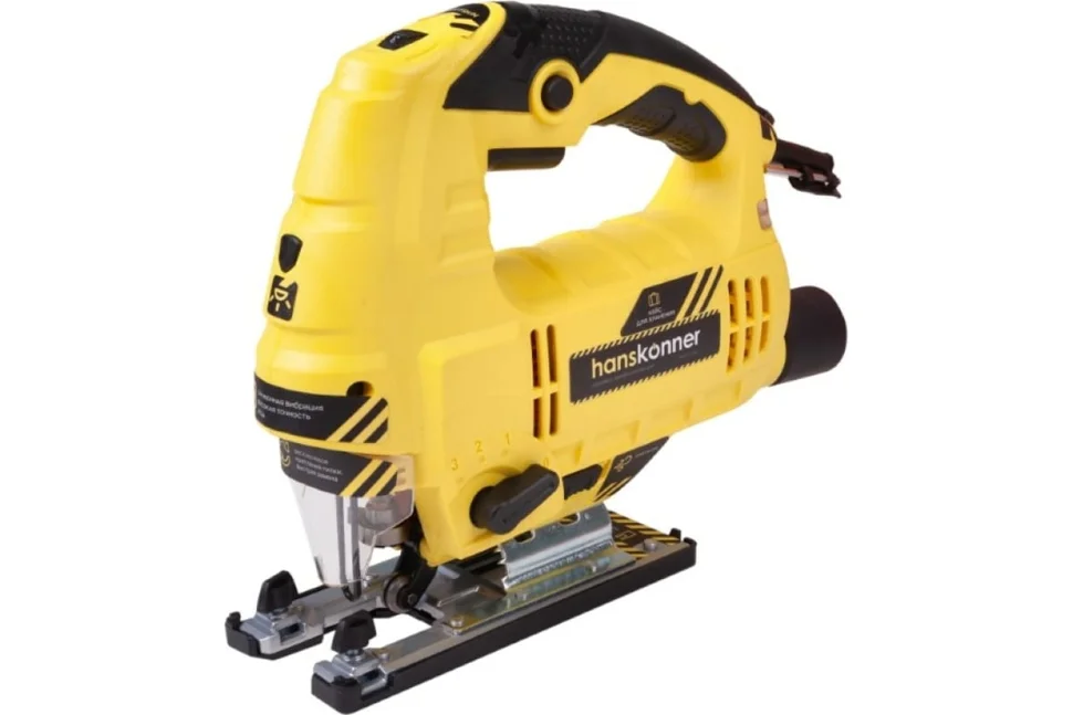 Лобзик 860Вт, 120/12мм(дер/мет), 500-3000, алюм опора,КЕЙС, Hanskonner