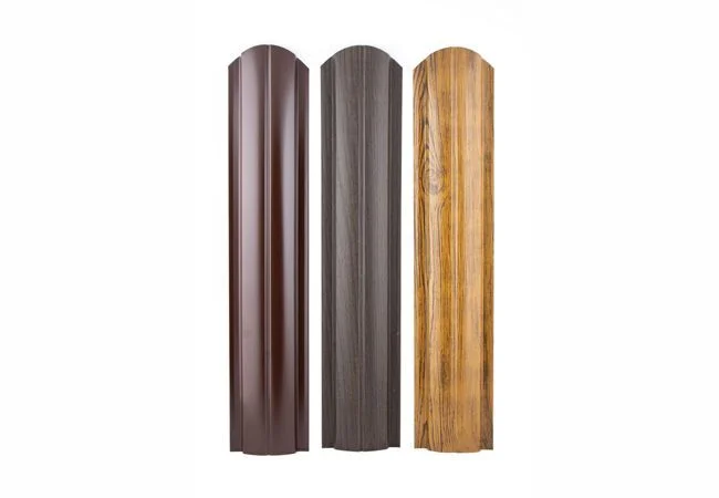 Штакетник металлический Grand Line Slim полукруглый фигурный Print Elite **, длина *пог.м