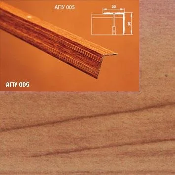 Порог АПУ 005 алюминиевый 1800*20*20 мм угловой наружный (26 кедр)