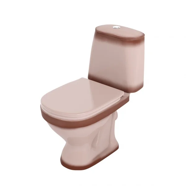 Унитаз-компакт ROSA СОНАТА бежевый, косой выпуск, 1-реж. кнопочная арматура, сиденье ПП, ДЕКОР (ВОРОТЫНСК)