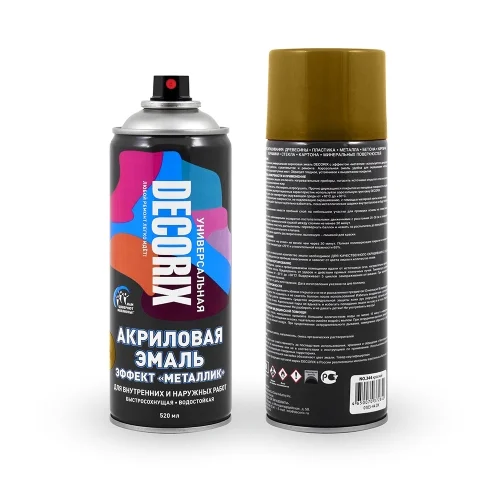 Краска аэрозольная универсальная акриловая с металлическим эффектом Decorix античная бронза 520 мл