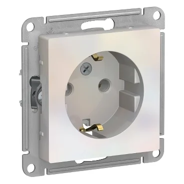Механизм розетки 1-м СП AtlasDesign 16А IP20 с заземл. жемчуж. Schneider Electric ATN000443