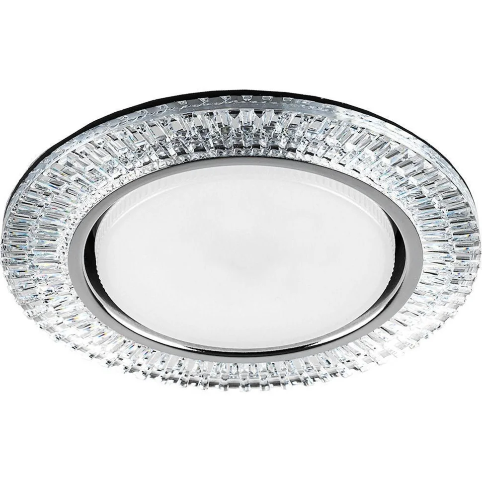 Светильник точечный Feron CD4033 со светодиодной подсветкой 20LED*2835 SMD 4000K, 15W GX53, прозрачный, хром