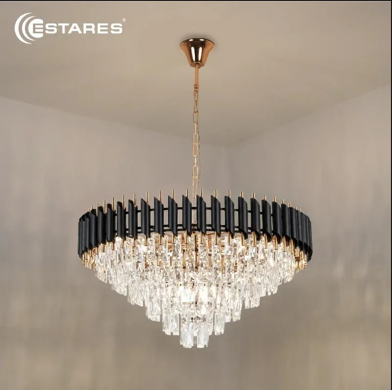 Люстра SANDRA 12хЕ14-750х1000-BKGD/CRYSTAL-220-IP20