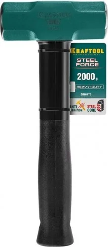 Кувалда 2000 г, KRAFTOOL STEEL FORCE, со стальной обрезиненной рукояткой