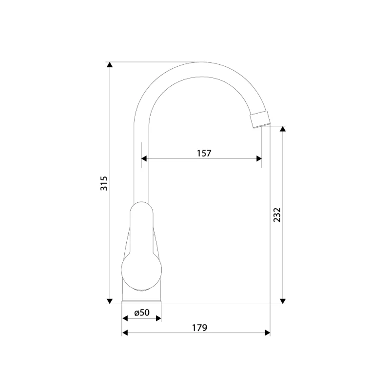 Смеситель Damixa Neptune DX408000000 полимерный для кухни, хром