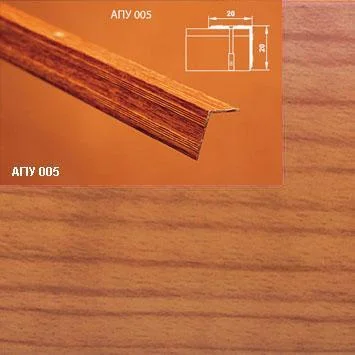 Порог АПУ 005 алюминиевый 2700*20*20 мм угловой наружный (12 сосна)