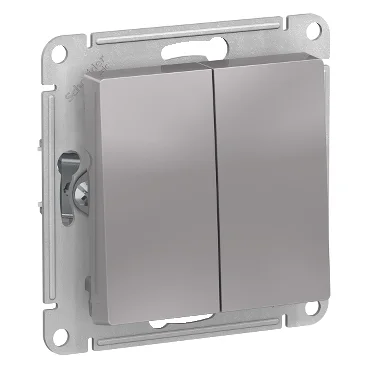 Механизм переключателя 2-кл. СП AtlasDesign 10А IP20 (сх. 6/2) 10AX алюм. Schneider Electric ATN000365