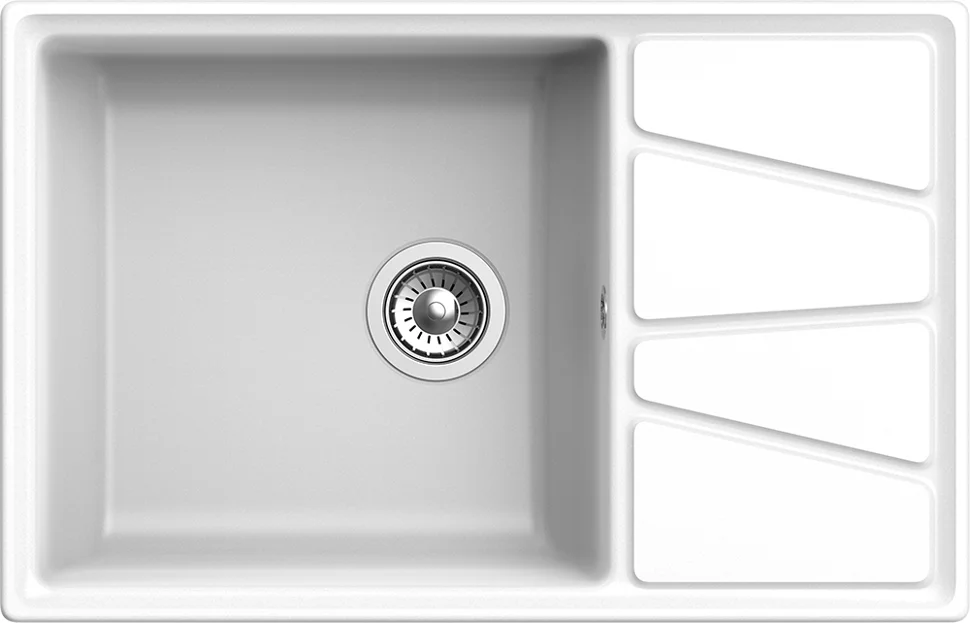 Мойка композитная GRANFEST VERTEX GF-V-780L с крылом, цвет иней