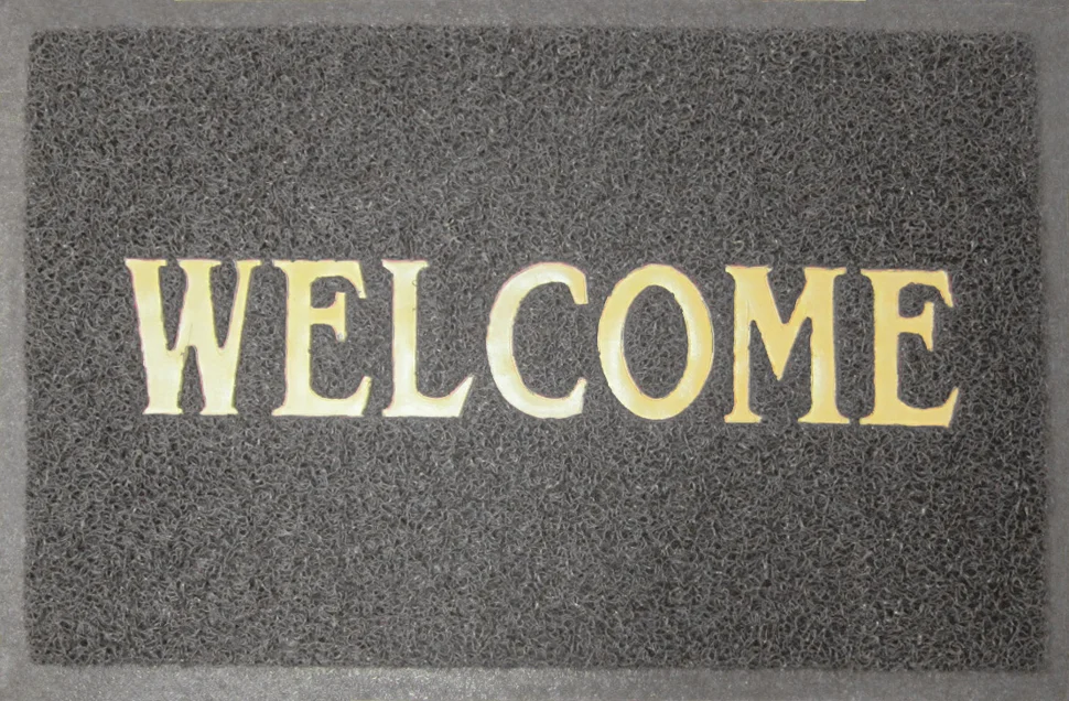 Коврик придверный "Spongy" Welcome 40х60 см, серый, SunStep*