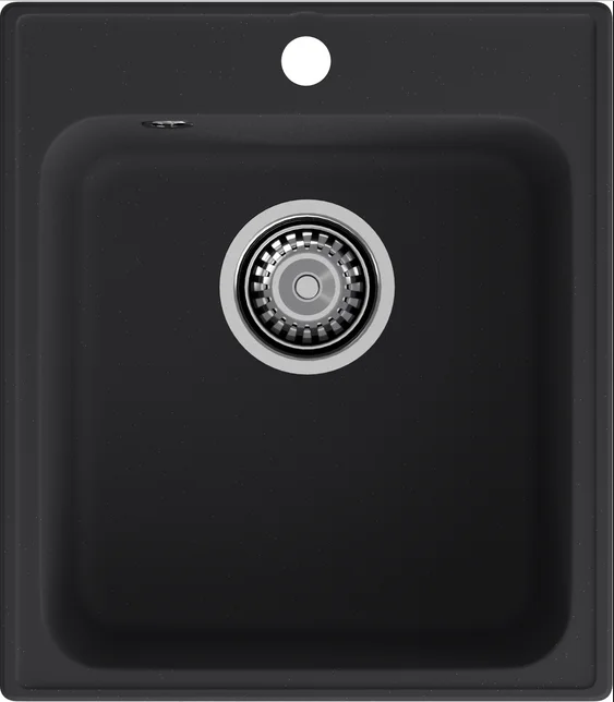 Мойка кварцевая ЭкоМ 4248 1-чаша 420*480мм цвет черный арт.4248 черный