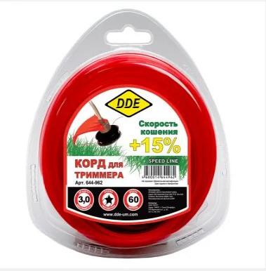 Леска в блистере 3,0мм 60м звезда, красный, "Speed line", DDE