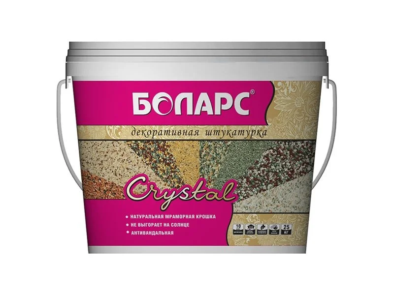 Штукатурка декоративная БОЛАРС Кристалл 25 кг зерно 2,0 арт.2570