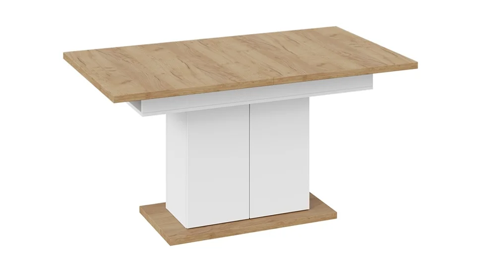 Стол обеденный Детройт раздвижной Тип 1 1504*(2014)*850*770 (Белый/Дуб Крафт золотой)