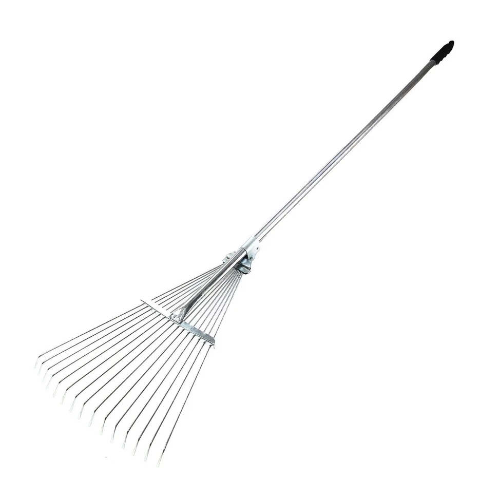 Грабли веерные проволочные раздвижные 15зуб. на металл. ручке, без порошкового окраса ЗП-000613