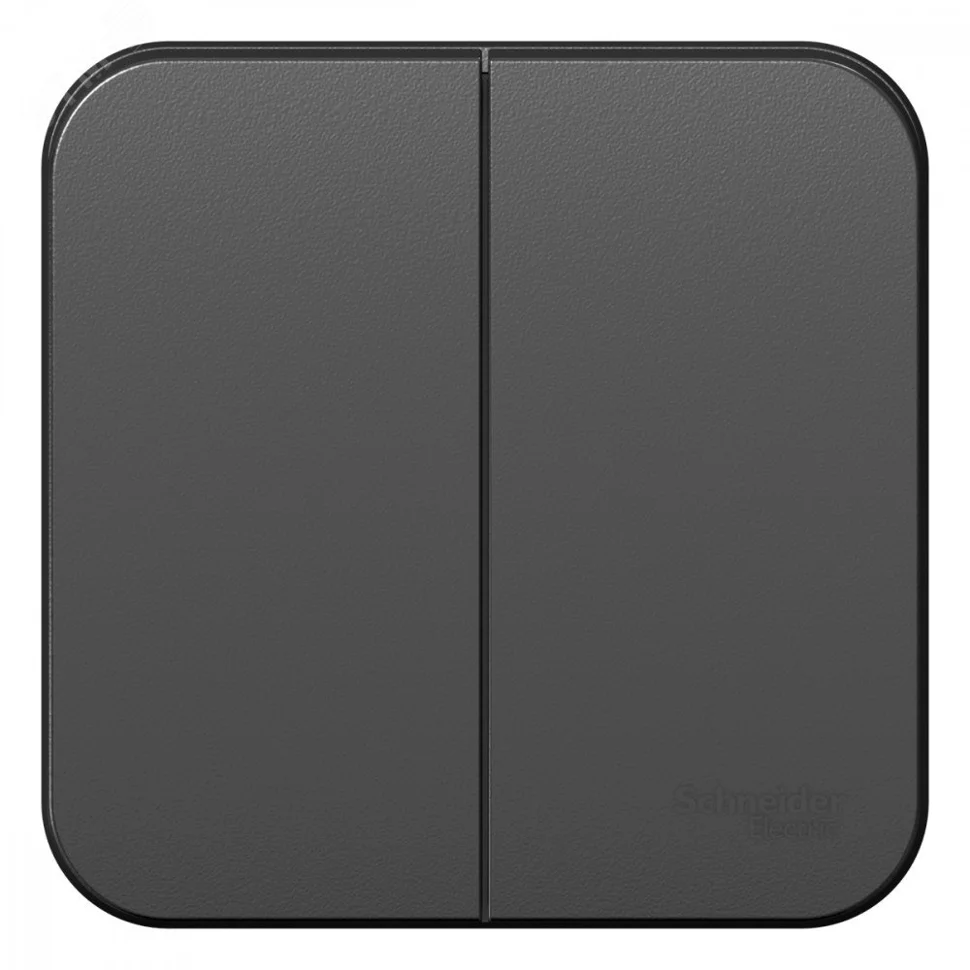 Выключатель двухклавишный ОП Blanca 10А IP20 (сх. 5) 250В с изолир. пластиной антрацит SE BLNVA105016