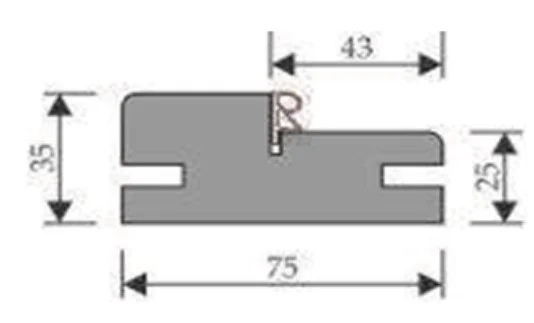 Стойка дверной коробки телескопической VERDA с уплотнителем дуб полисандр 2100х75х35