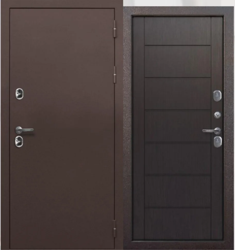 Дверь мет. FERRONI ISOTERMA 960х2050 "Л" Медный антик/темный кипарис