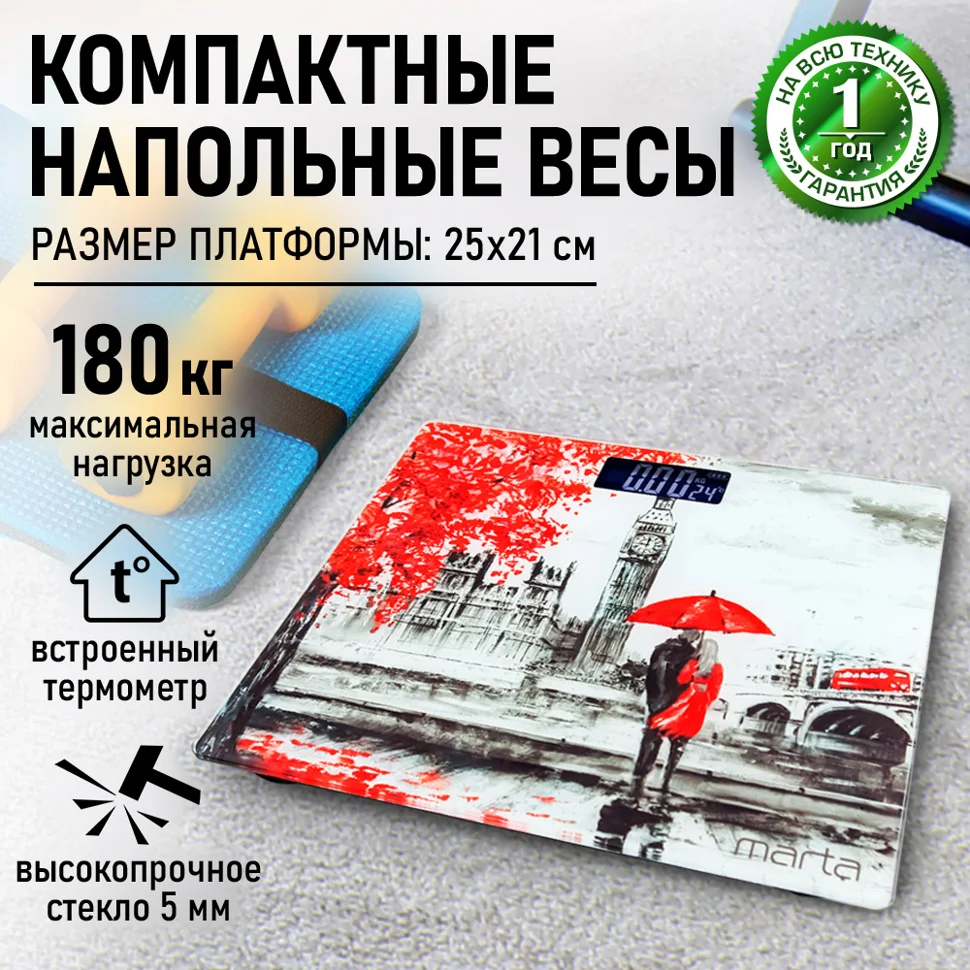 Весы напольные электронные Marta MT-SC1695 сенсор Лондон