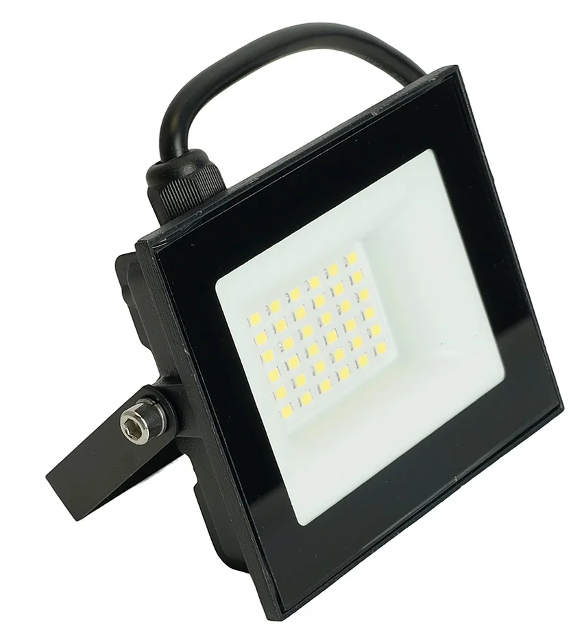 Прожектор светодиодный 50W 6400K 230V IP65 4000Лм 100х91х24мм черный в компактном корпусе SAFFIT, SFL51-50, ПРОМО