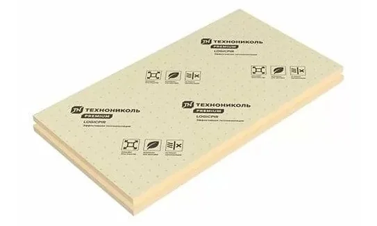 Плита теплоизоляционная LOGICPIR PROF СХ/СХ (стеклохолст) Г2 L-2385х1185х60 в упак. 10 плит 1,6957 м3, 28,263 м2, 2 упак на поддоне