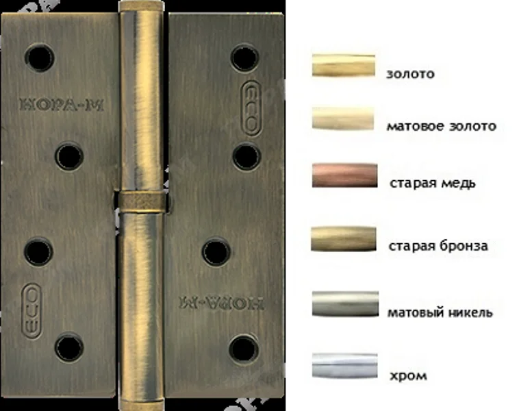 Петли НОРА-М 750-5"-FHP-ECO матовое хромовое покрытие правая 120х80х2,5 (2шт)