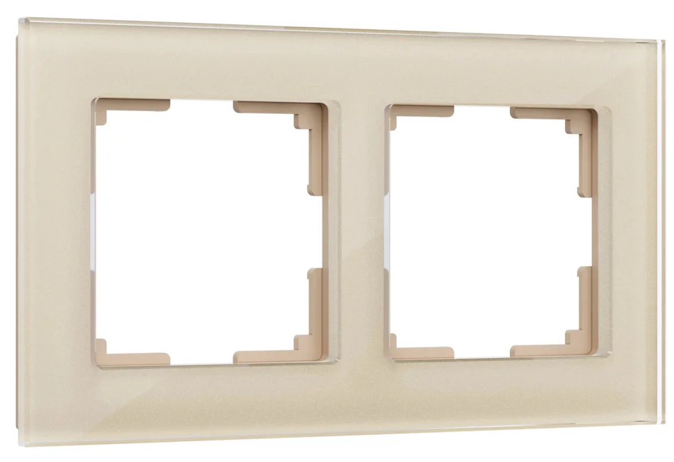 Рамка двухместная Werkel Favorit, шампань, стекло, WL01-Frame-02