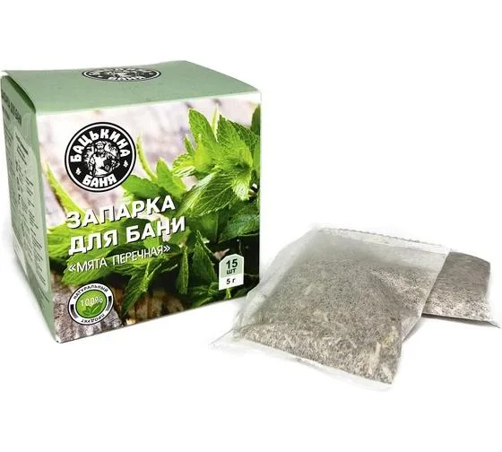Фильтр-пакет универсальный для заваривания "Мята перечная" 15 шт.х5г. ТМ "Бацькина баня"
