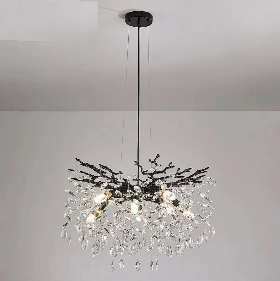 Люстра ROXANA 55 E14х8 R-600x1200-BLACK/CRYSTAL-220-IP20