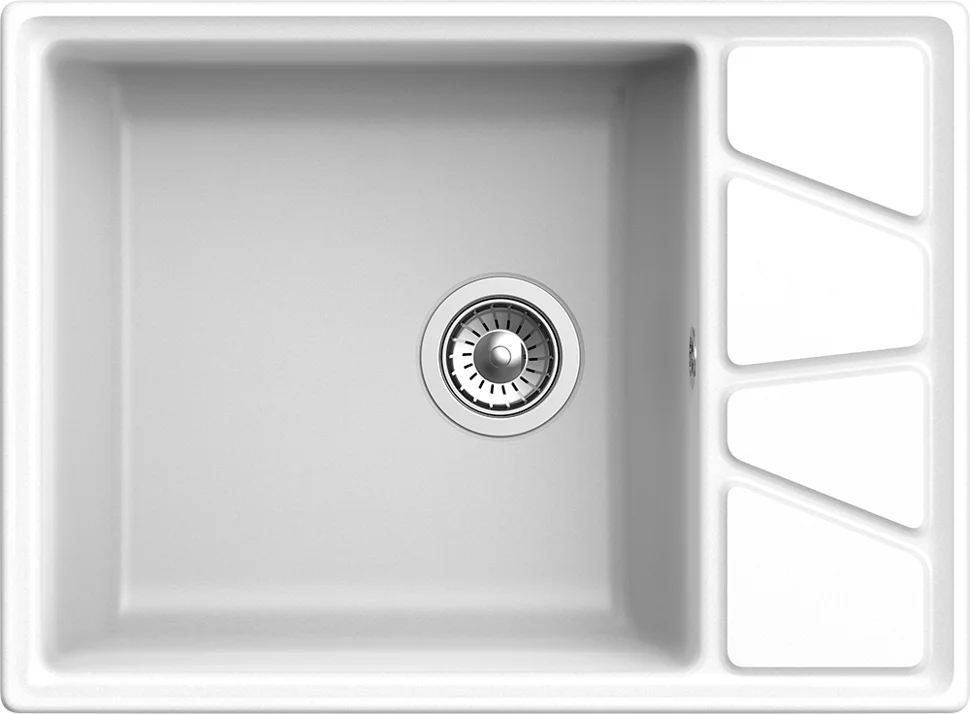Мойка композитная GRANFEST VERTEX GF-V-680L с мини-крылом, цвет иней