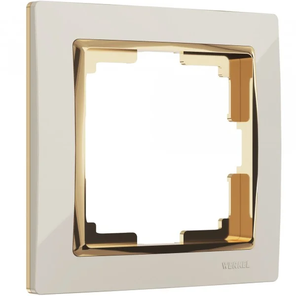 Рамка 1-местная Werkel Snabb, слоновая кость/золото, WL03-Frame-01-ivory-GD, W0011932