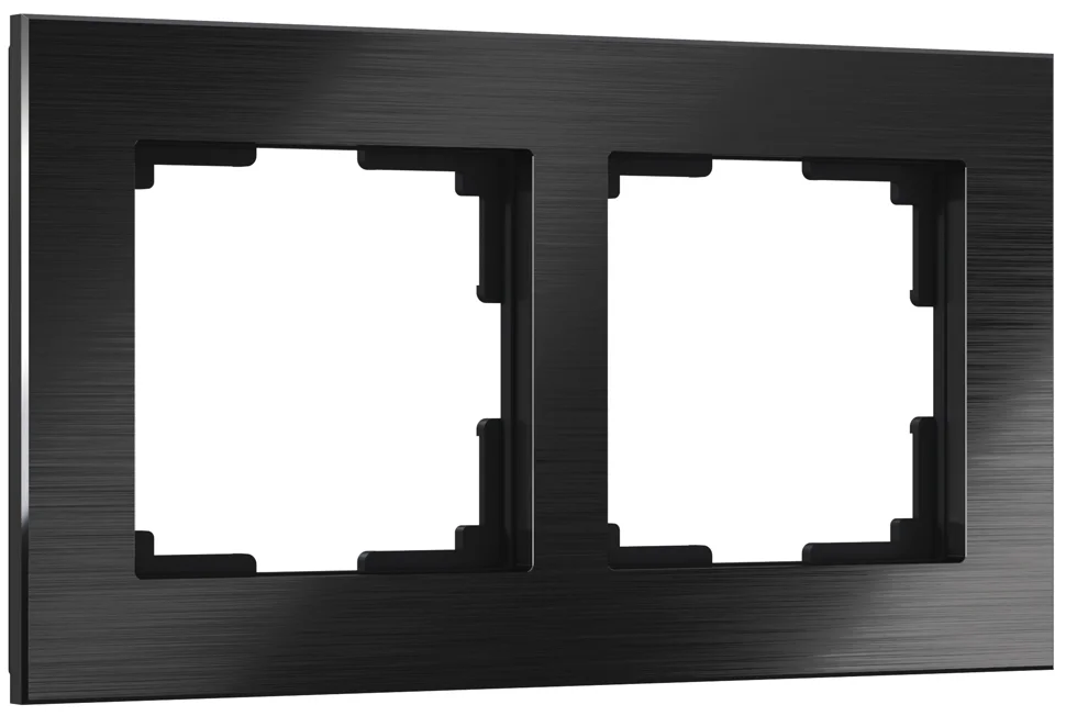 Рамка двухместная Werkel Aluminium, черный алюминий, WL11-Frame-02 , W0021708