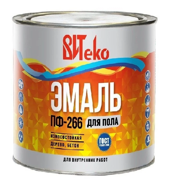 Эмаль ПФ-266 золотисто-коричневая 2,6 кг ВИТЕКО для пола