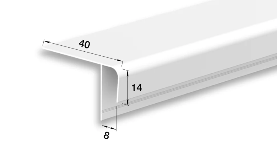 Профиль ПВХ белый - F 8мм, 3м Идеал Ламини, 001