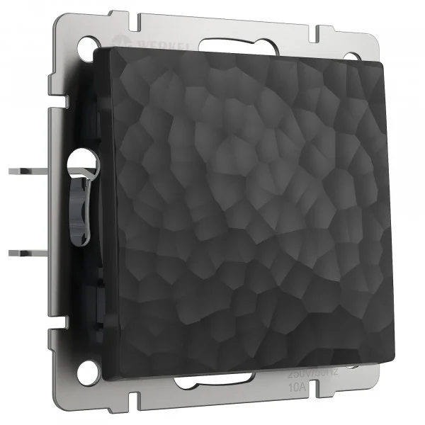 Выключатель одноклавишный СП Werkel Hammer проходной черный, W1212008