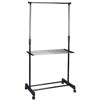 Вешалка напольная РЫЖИЙ КОТ CR460 80*42*95-168см на колёсах (с полкой)